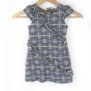 Janie & Jack Girl's Plaid Ruffle Front Dress